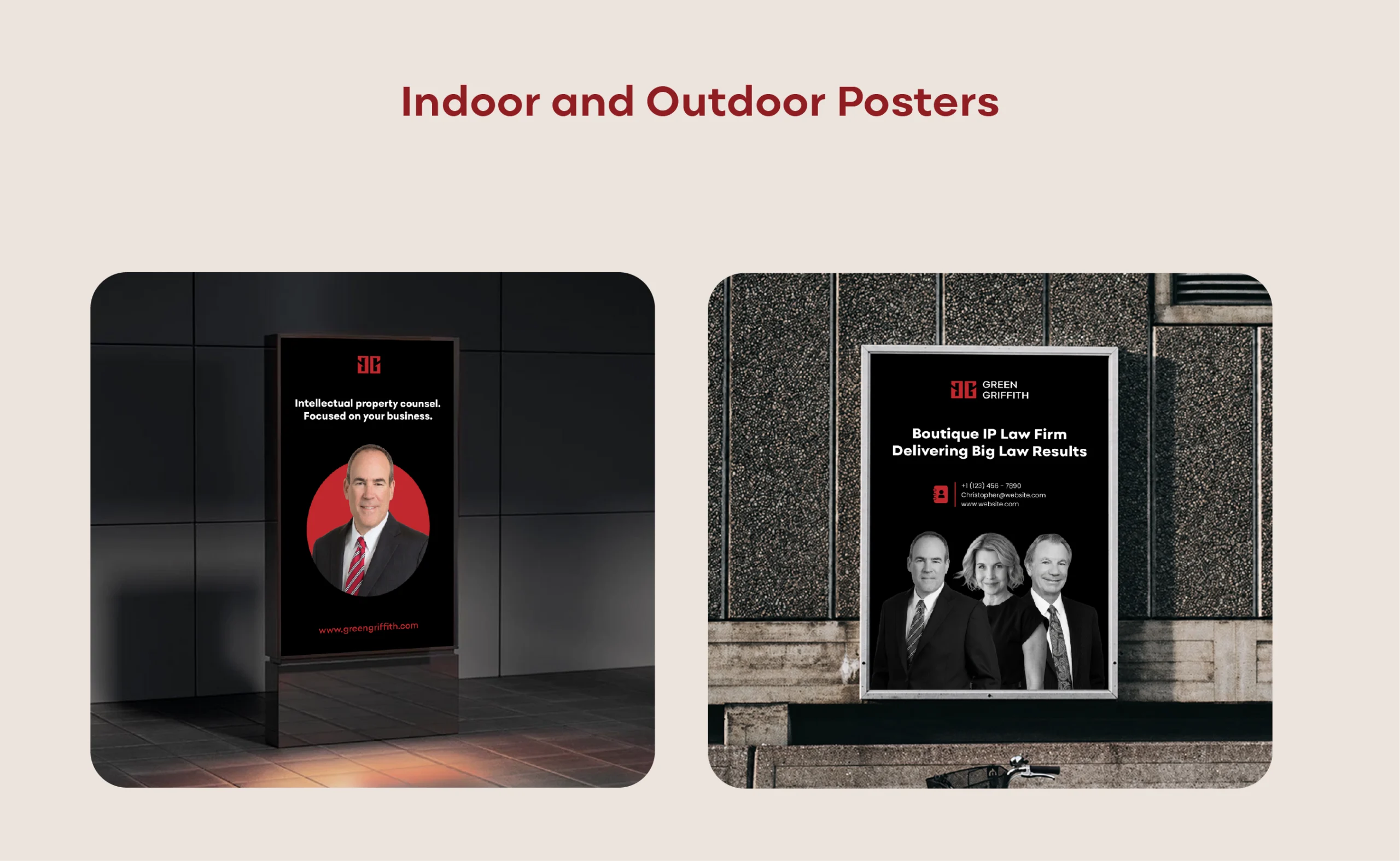 - Green Griffith legal brand poster design